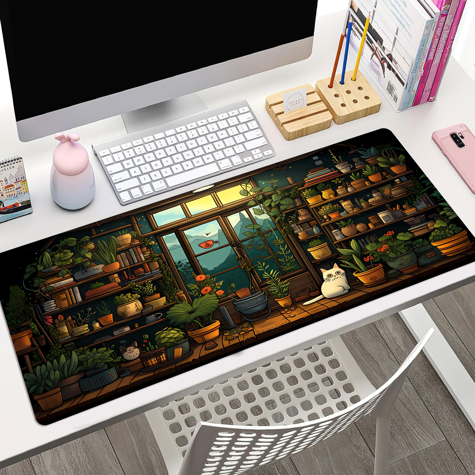 Gaming Keyboard And Mouse Pad - Cute Cat Mouse Pad Desk Pad