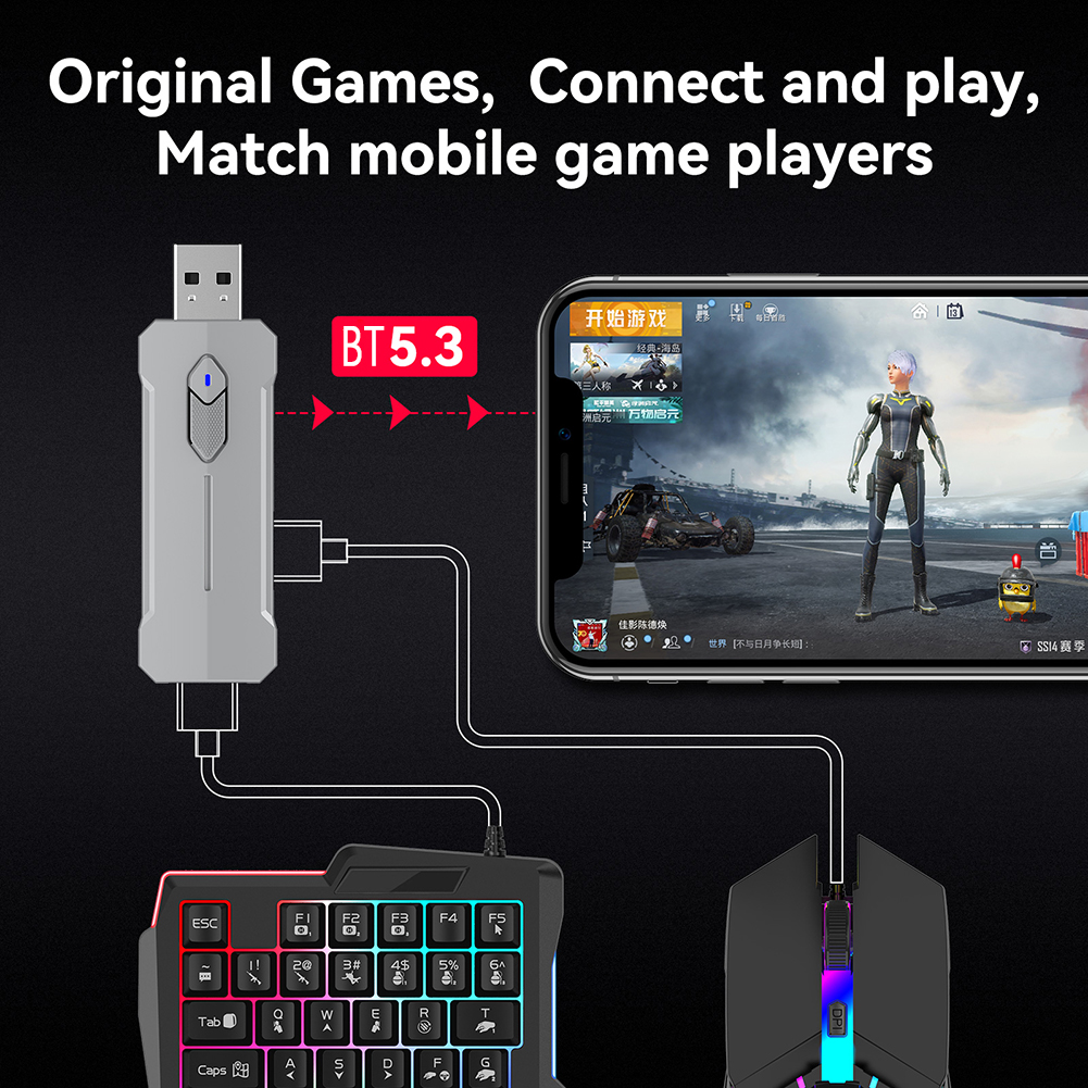 5 in 1 Mobile Game Converter K - Gaming Keyboard And Mouse Converter For Mobile reseña y precio