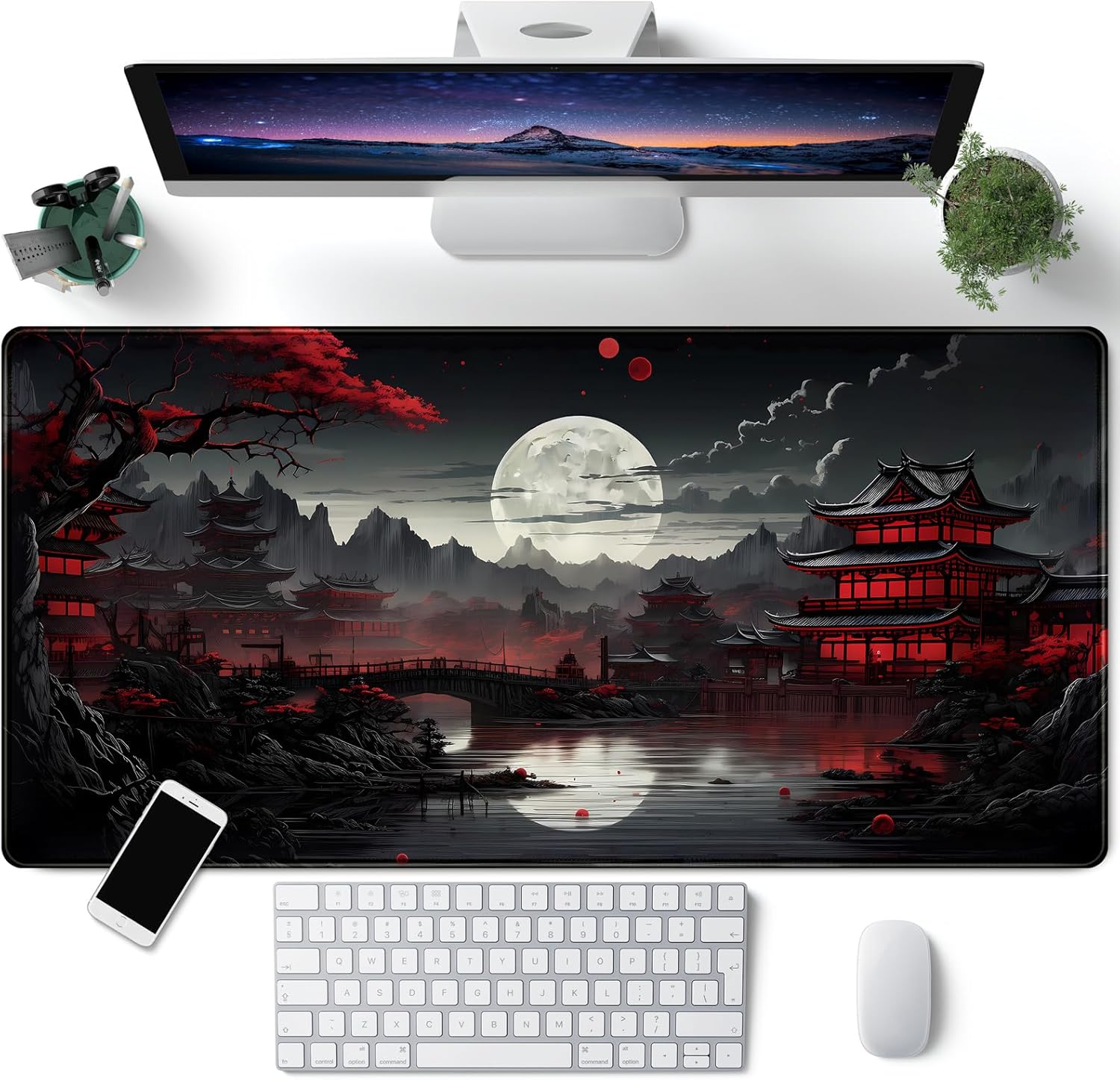 Japanese Desk Mat Riverside Fu - Gaming Keyboard And Mouse Pad reseña y precio