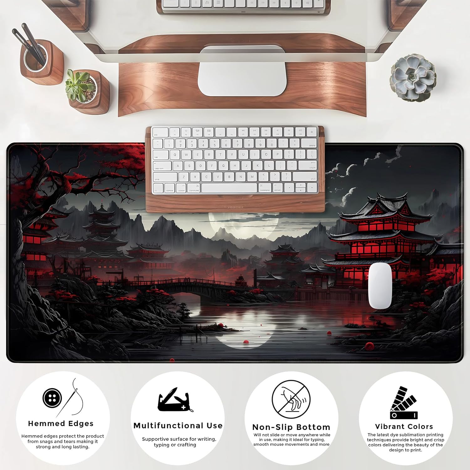 Japanese Desk Mat Riverside Fu - Gaming Keyboard And Mouse Pad reseña y precio