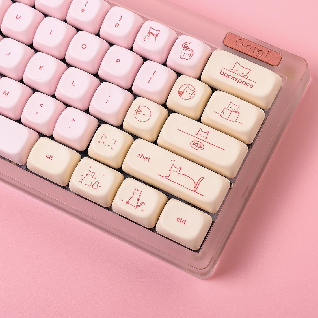 Pink Busy Cat Minimalist Small - Gaming Keyboard Mini reseña y precio