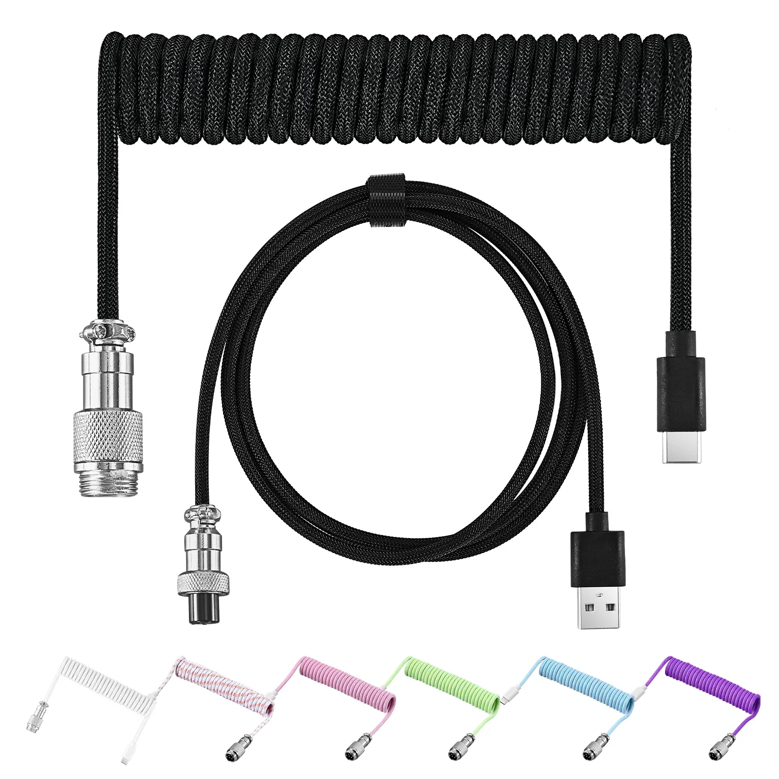 New Type C Coiled Cable USB Av - Gaming Keyboard Types reseña y precio