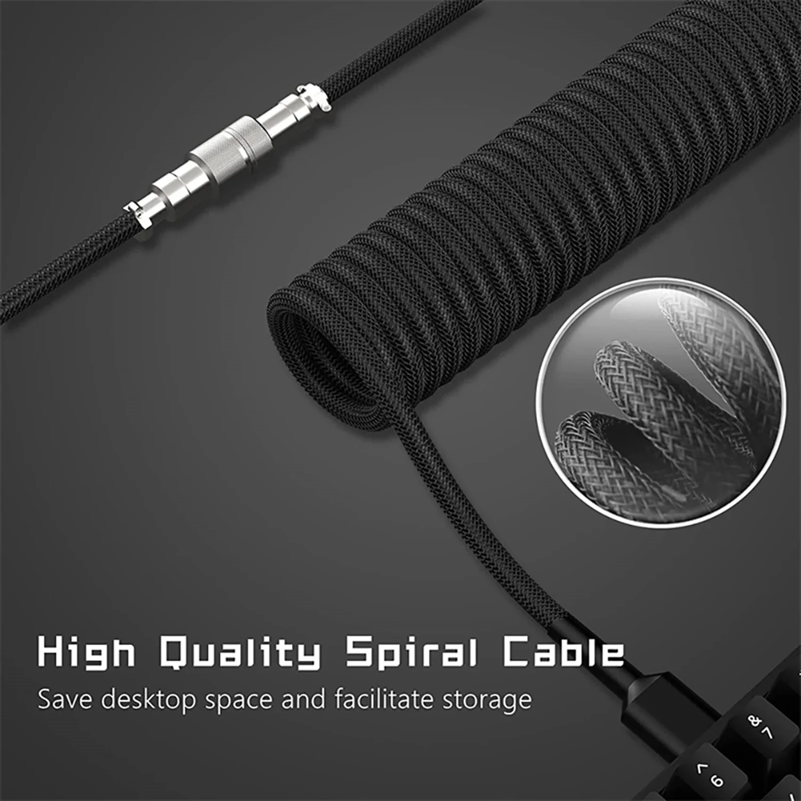 New Type C Coiled Cable USB Av - Gaming Keyboard Types reseña y precio