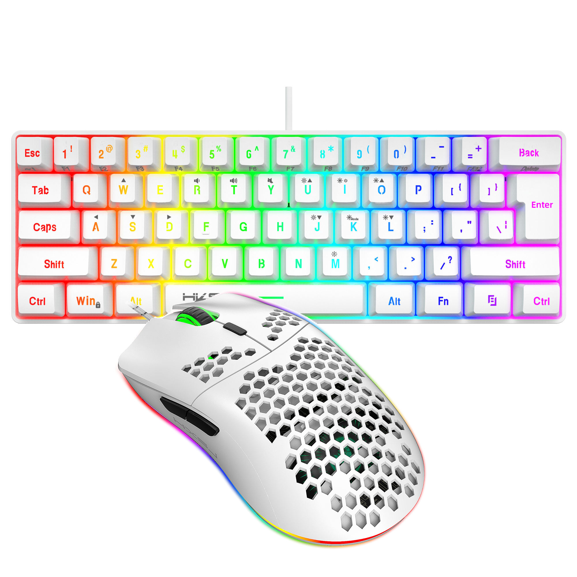 Hot selling HXSJ 61 keys V700  - Gaming Keyboard Mouse Set reseña y precio