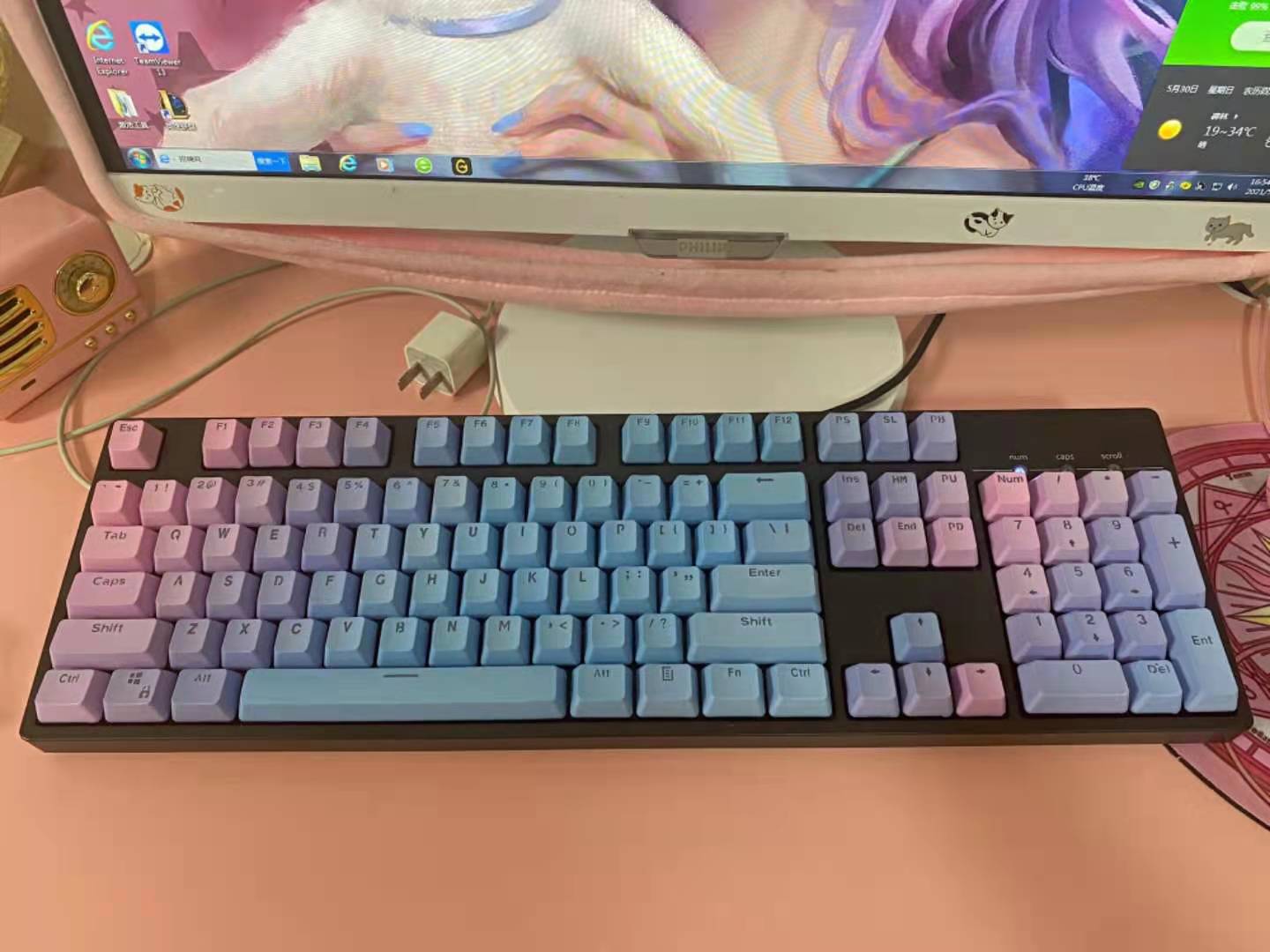 104 Keys Rainbow Gradient OEM  - Gaming Keyboard No Rgb reseña y precio
