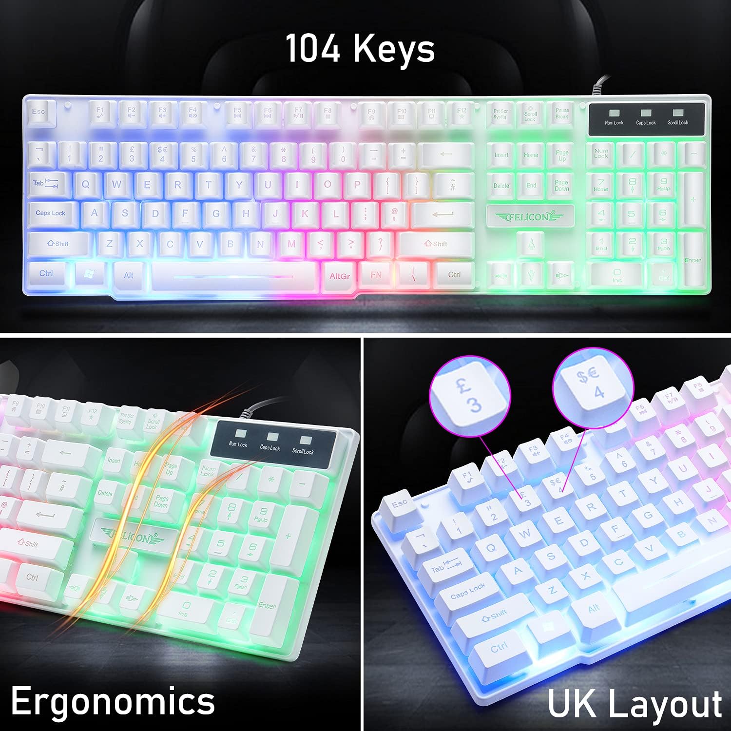 MAMBASNAKE T11 UK 100% Gaming  - Gaming Keyboard Mouse Set reseña y precio