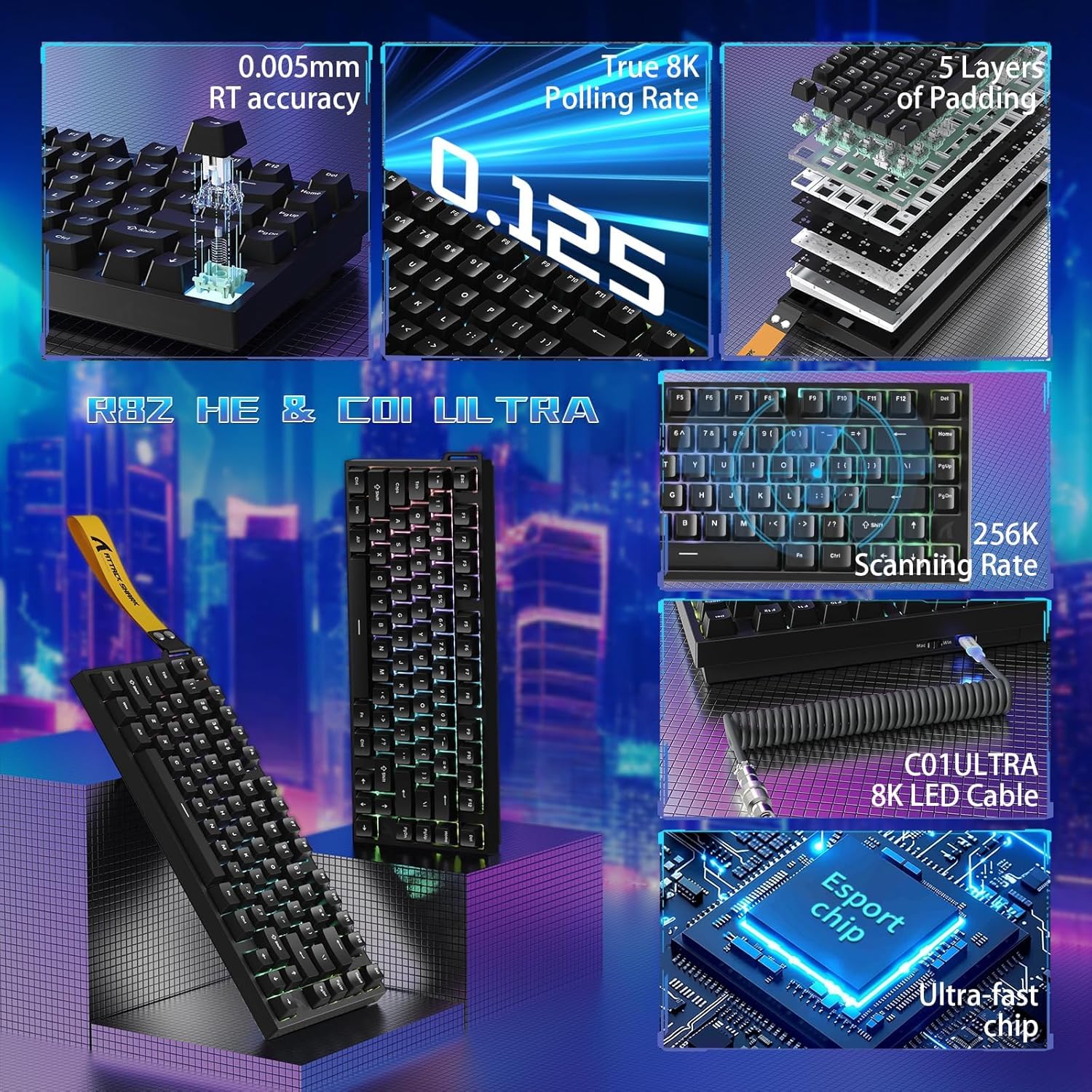 ATTACK SHARK R82HE Wired Mecha - Gaming Keyboard Hall Effect Switches reseña y precio
