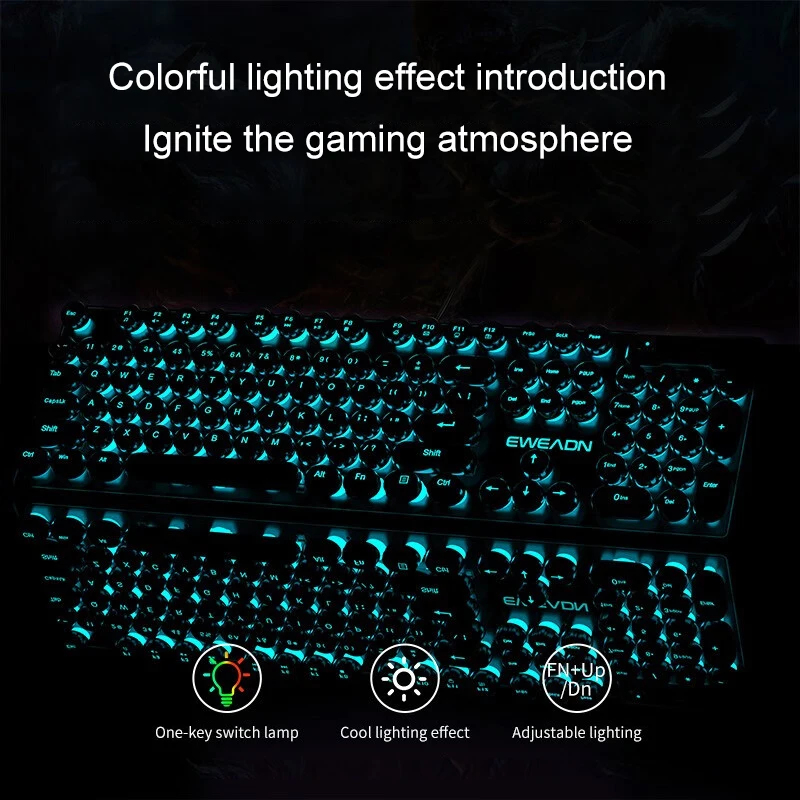 Retro Punk Mechanical Feel Key - Gaming Keyboard And Mouse reseña y precio
