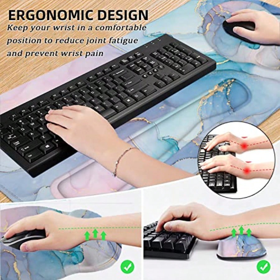 Mouse Pad with Wrist Rest Larg - Gaming Keyboard Mouse Set reseña y precio