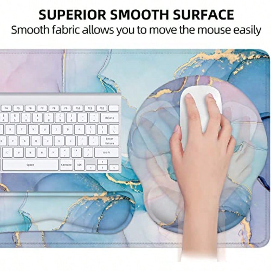Mouse Pad with Wrist Rest Larg - Gaming Keyboard Mouse Set reseña y precio
