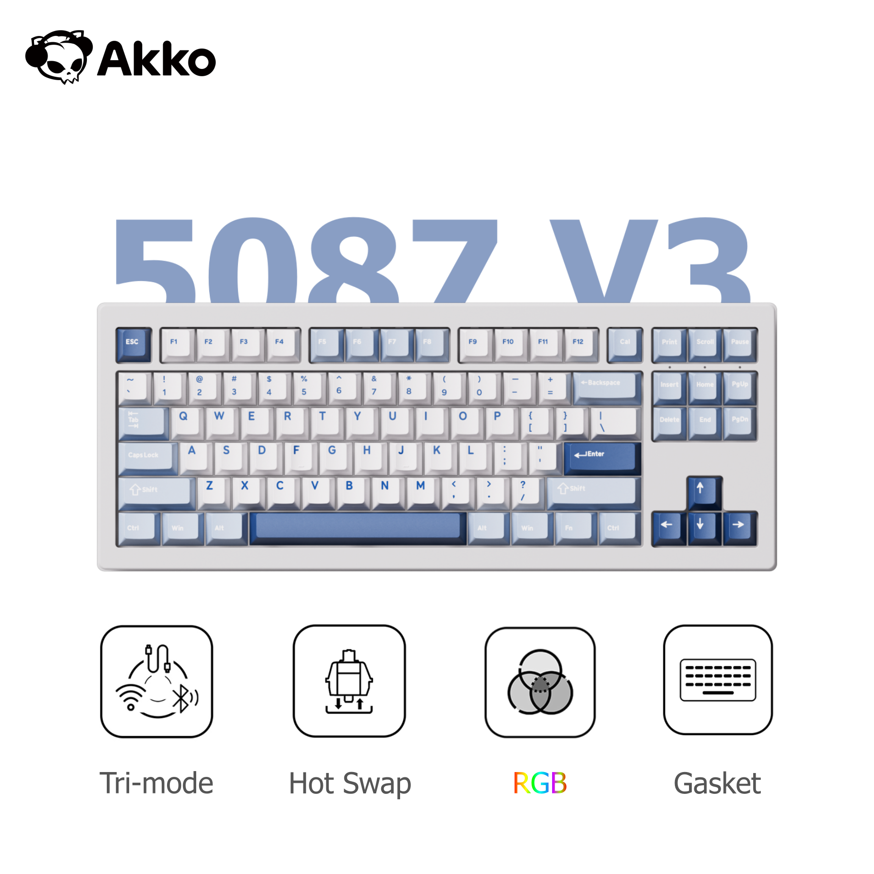 Akko 5087 V3 Tri-mode Keyboard - Gaming Keyboard Tkl reseña y precio