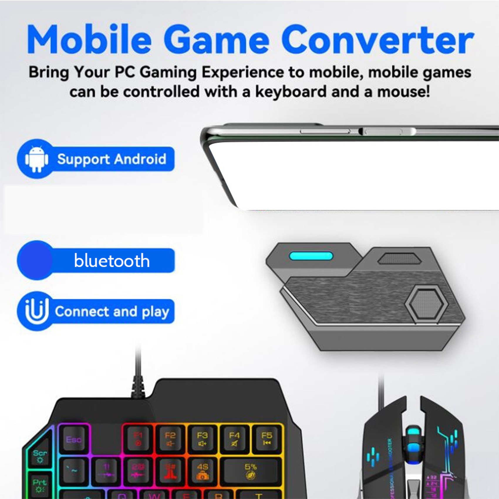 T36C Gamepad Mobile For PUBG C - Gaming Keyboard And Mouse Converter For Mobile reseña y precio