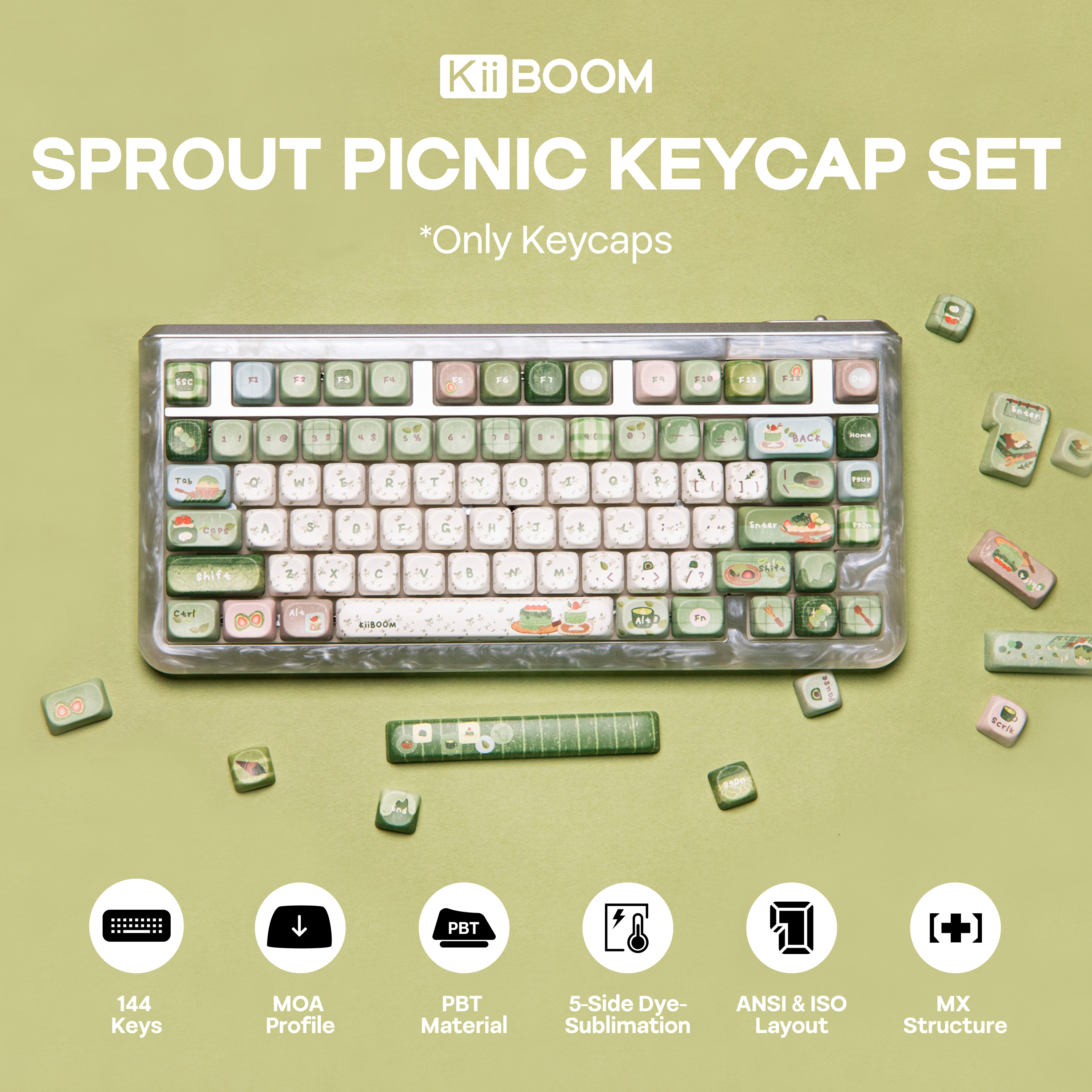 KiiBOOM Sprout Picnic 144 Keys - Gaming Keyboard Tkl reseña y precio