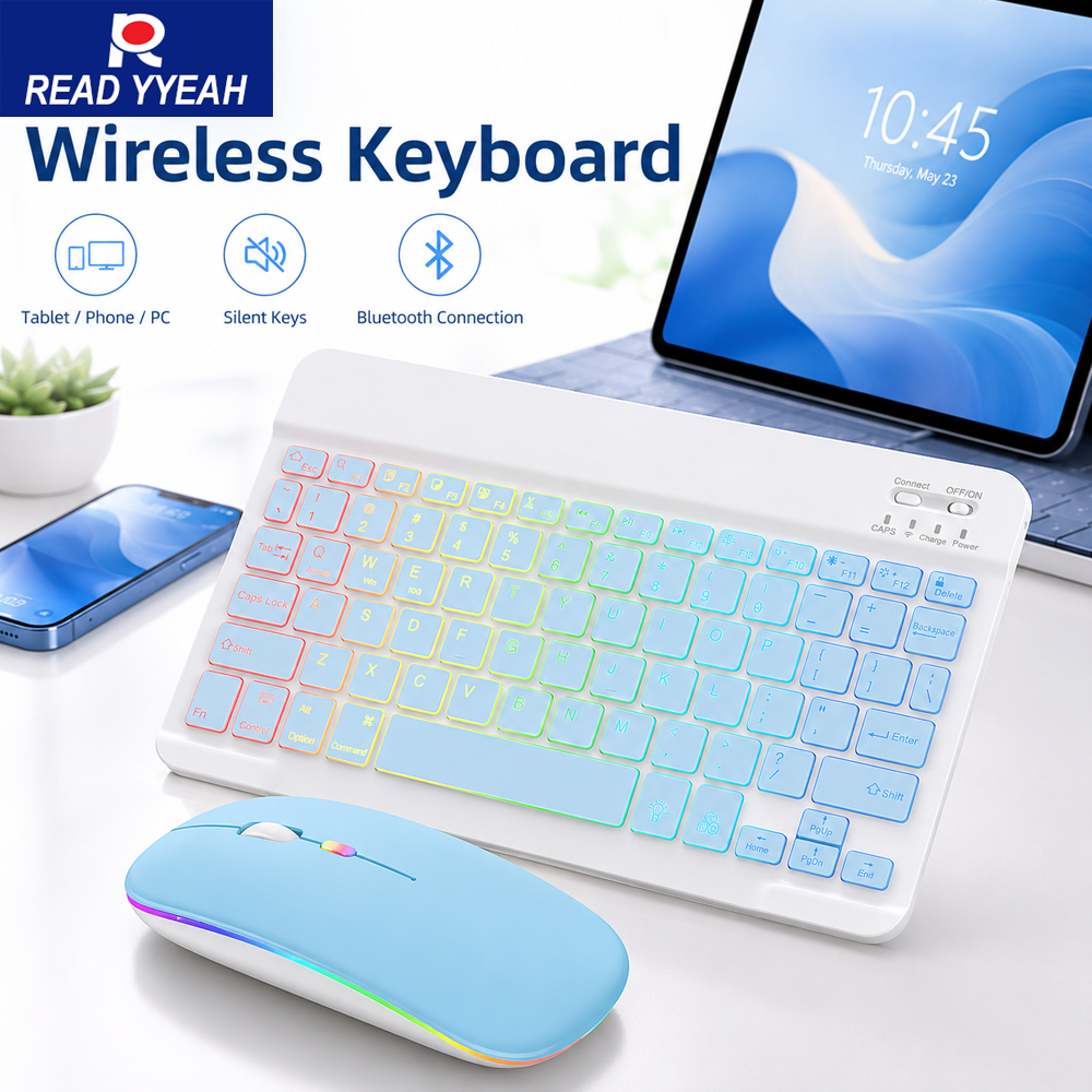 New Ultra Slim Portable 7 Colo - Gaming Keyboard Mouse Wireless reseña y precio