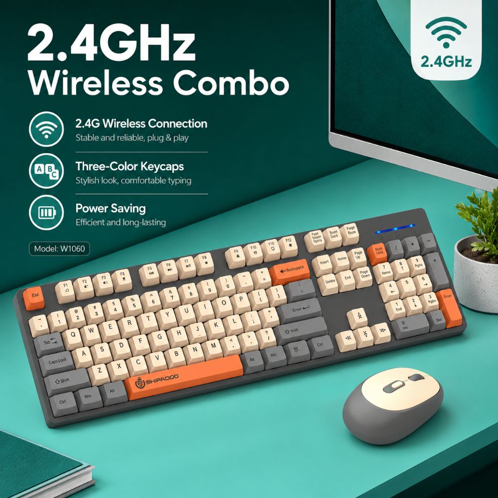 SHIPADOO W1060 2.4G Wireless G - Gaming Keyboard Mouse Set reseña y precio