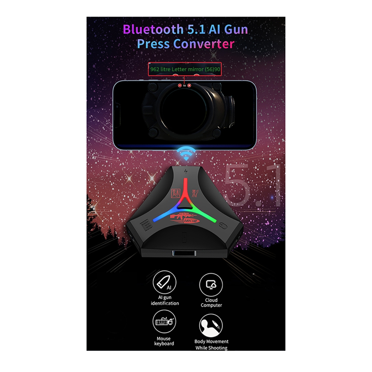 MK12 Plug and Paly Gamepad PUB - Gaming Keyboard And Mouse Converter For Mobile reseña y precio