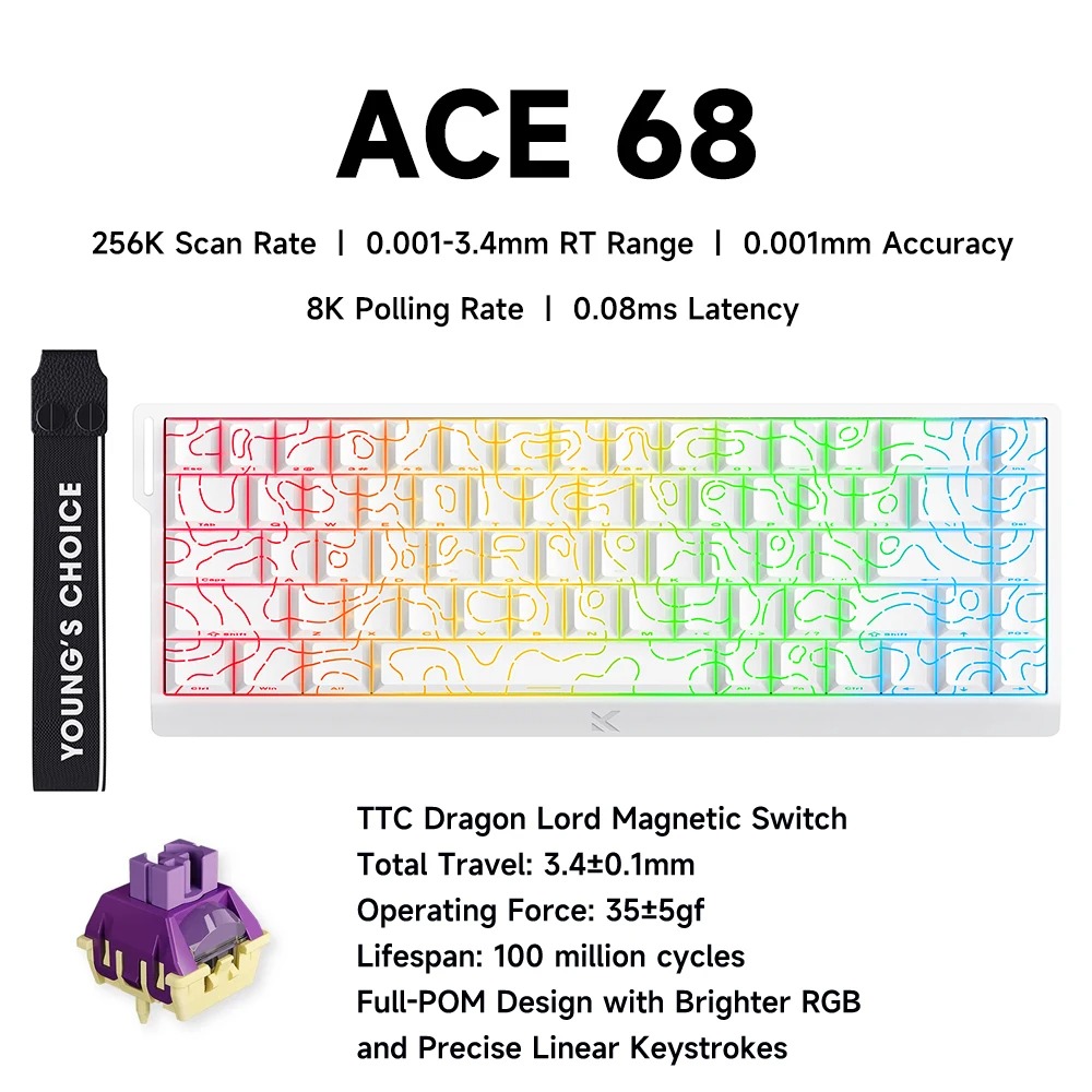 MCHOSE ACE 68 Magnetic Switch  - Gaming Keyboard Hall Effect Switches reseña y precio