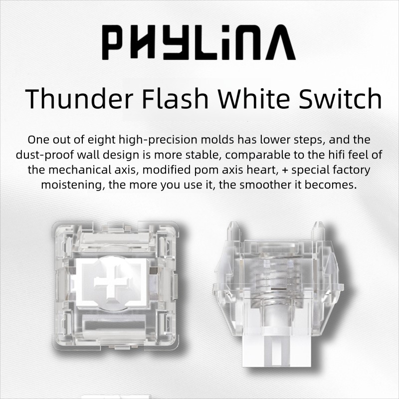 PHYLINA ThunderFlash White Mag - Keyboard Gaming Transparent reseña y precio