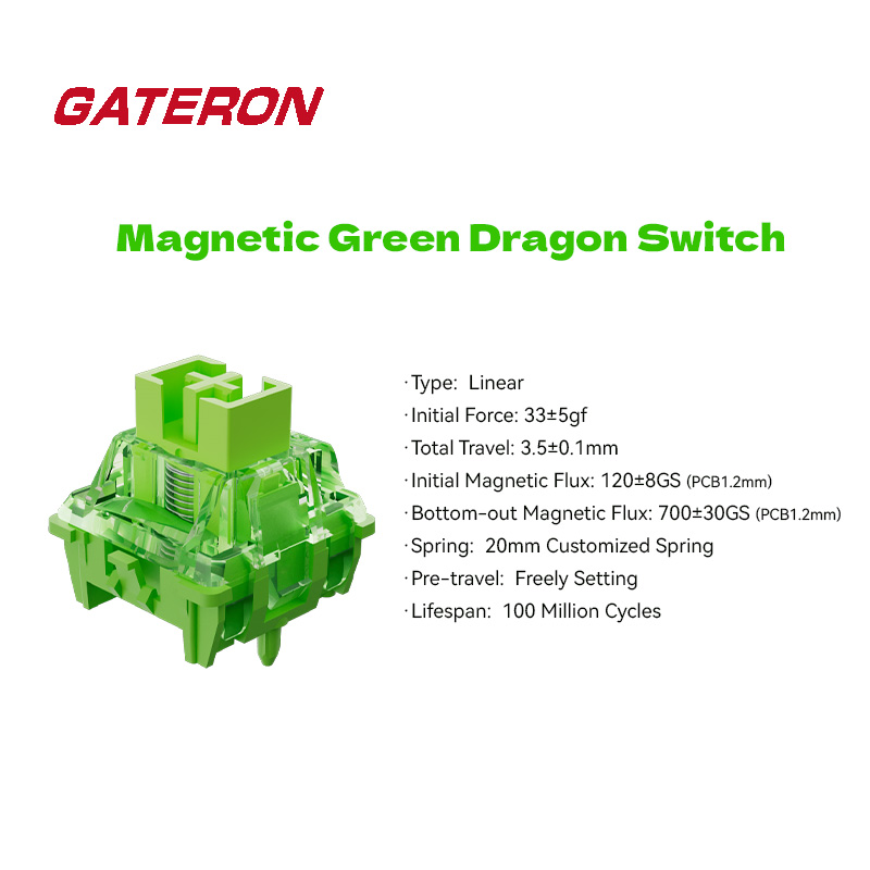 GATERON Magnetic Green Dragon  - Gaming Keyboard Hall Effect Switches reseña y precio